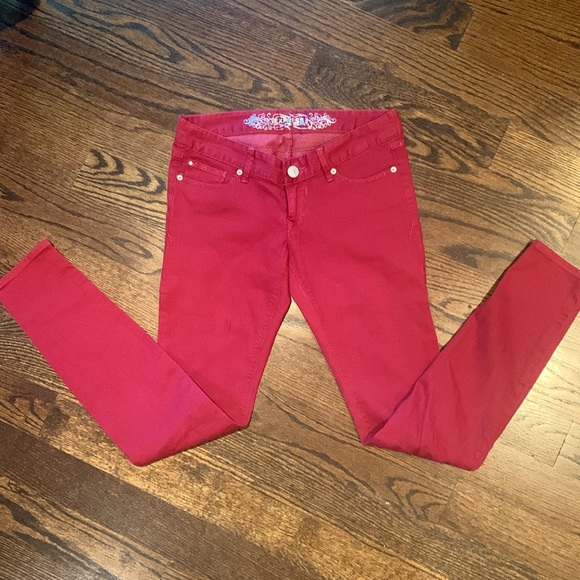 Express red skinny jeans.  Size 4. - Picture 2 of 8